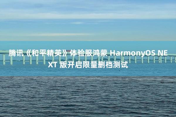 腾讯《和平精英》体验服鸿蒙 HarmonyOS NEXT 版开启限量删档测试