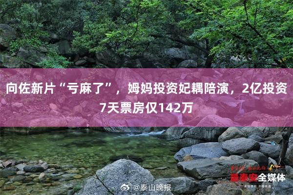   向佐新片“亏麻了”，姆妈投资妃耦陪演，2亿投资7天票房仅142万