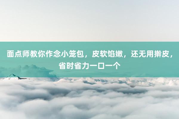面点师教你作念小笼包，皮软馅嫩，还无用擀皮，省时省力一口一个