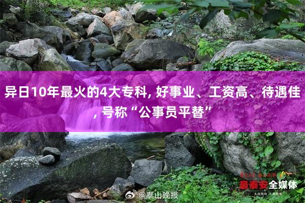 异日10年最火的4大专科, 好事业、工资高、待遇佳, 号称“公事员平替”