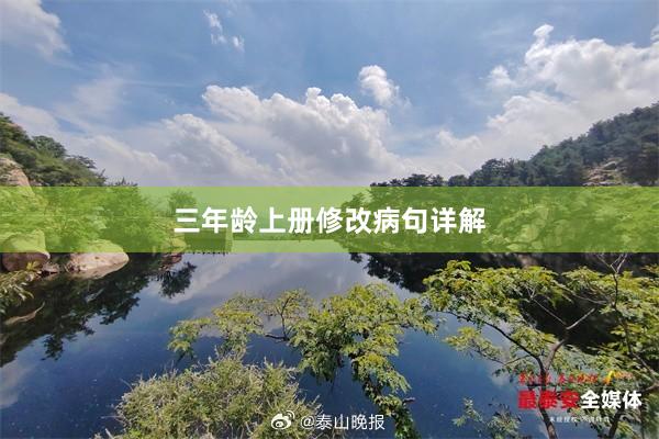 三年龄上册修改病句详解