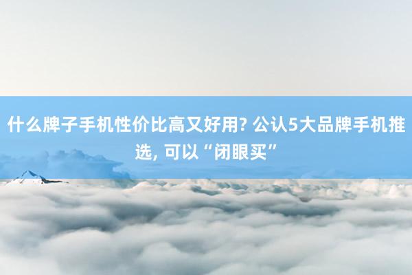 什么牌子手机性价比高又好用? 公认5大品牌手机推选, 可以“