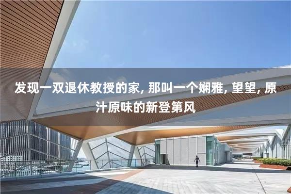 发现一双退休教授的家, 那叫一个娴雅, 望望, 原汁原味的新